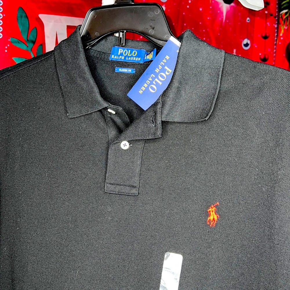 COPY - NEW POLO 👕 BLACK SHIRT WITH RED POLO SIGN IN FRONT